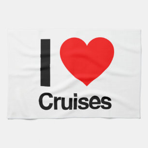 i love cruises tea towel