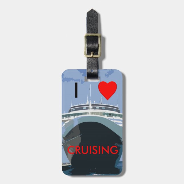 I LOVE CRUISING  Customisable Luggage Tag (Front Vertical)