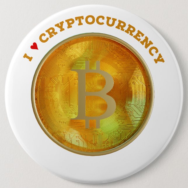 I Love Cryptocurrency 6 Cm Round Badge (Front)