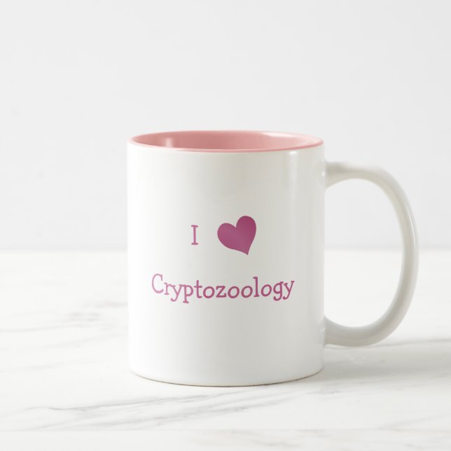 I Love Cryptozoology Two-Tone Coffee Mug (Right)