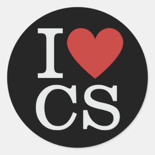 I ❤️ Love CS Computer Science Faculty/Student Classic Round Sticker