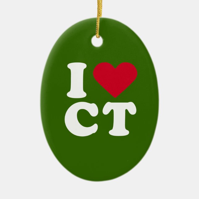 I LOVE CT CERAMIC TREE DECORATION (Front)
