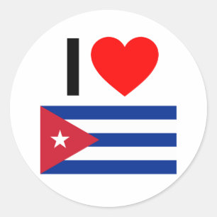 i love cuba classic round sticker