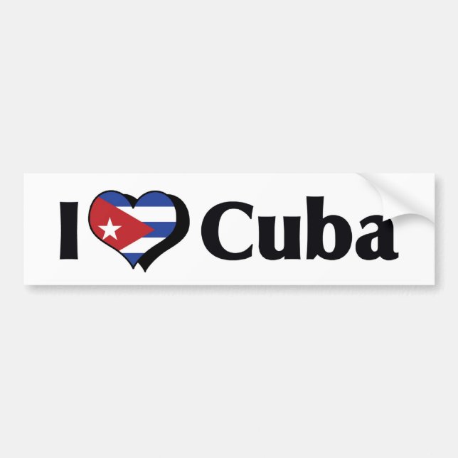 I Love Cuba Flag Bumper Sticker (Front)