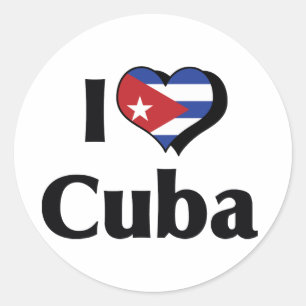 I Love Cuba Flag Classic Round Sticker