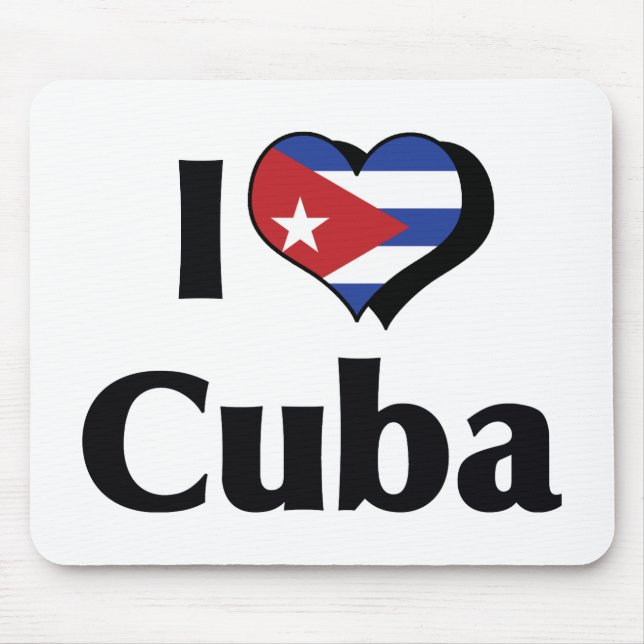I Love Cuba Flag Mouse Mat (Front)