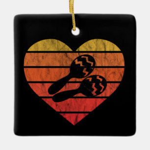 I Love Cuban Maracas Percussion Ceramic Ornament