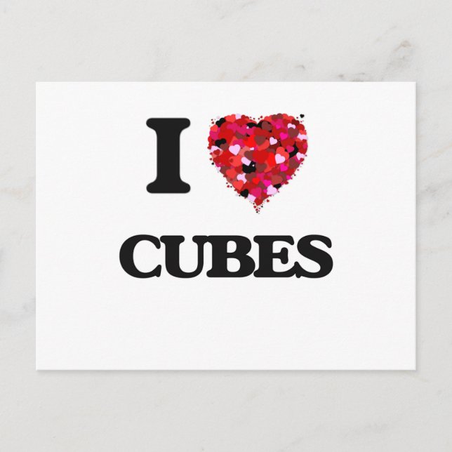 I love Cubes Postcard (Front)