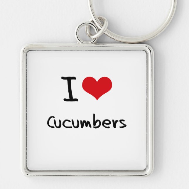 I love Cucumbers Key Ring (Front)