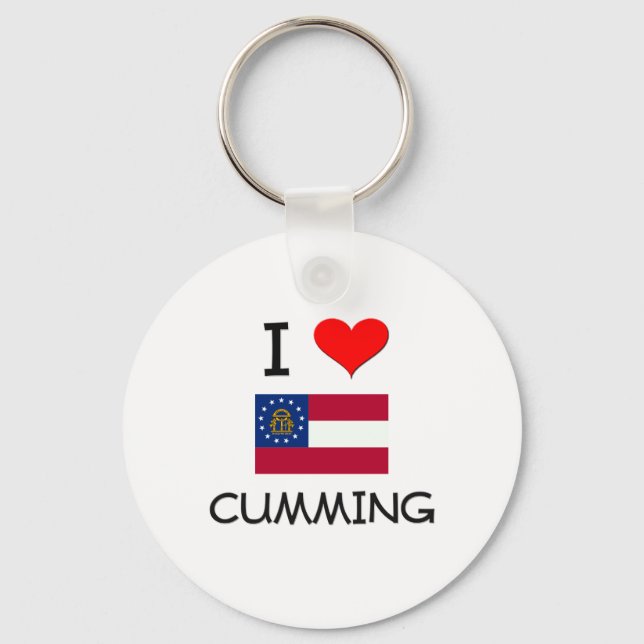 I Love CUMMING Georgia Key Ring (Front)