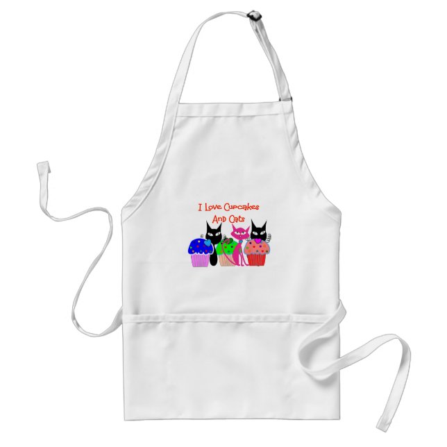 "I love cupcakes and cats"--Cupcake Lovers Gifts Standard Apron (Front)