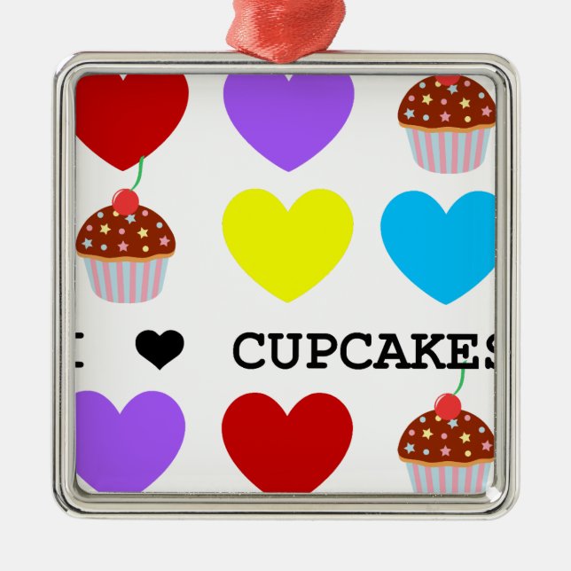 i love cupcakes bright design cupcake metal tree decoration (Front)