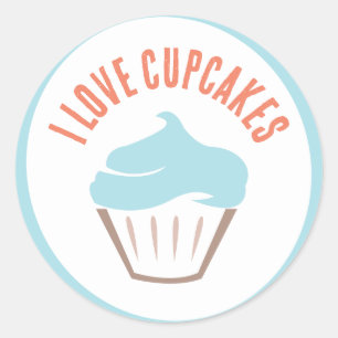 I Love Cupcakes Label Packaging Sticker