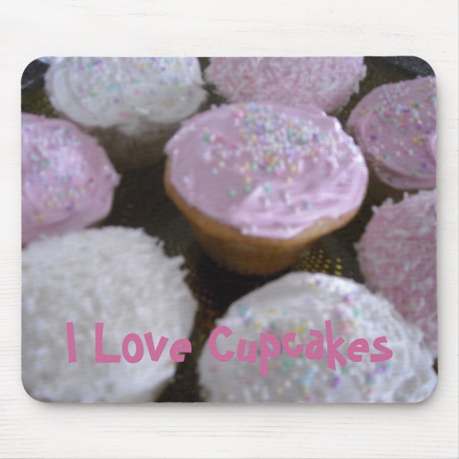 I Love Cupcakes Mouse Mat (Front)