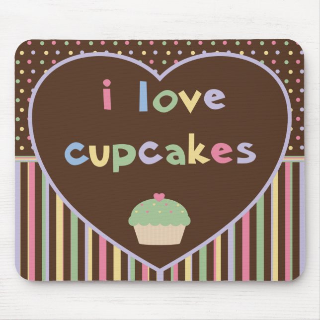 i love cupcakes mouse mat (Front)