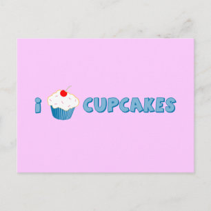I Love Cupcakes Postcard