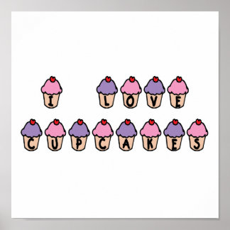 I Love Cupcakes Poster