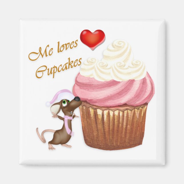 I love Cupcakes Refrigerator Magnet (Front)