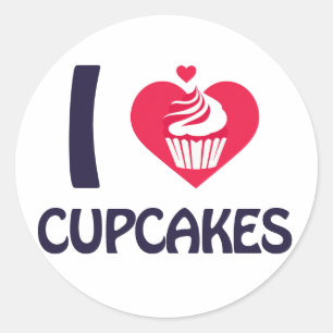 I love Cupcakes T-Shirt Classic Round Sticker