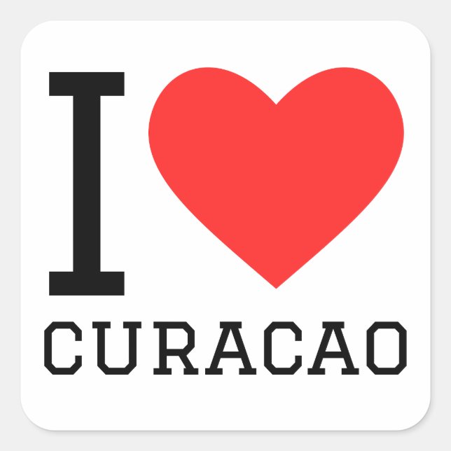 I love curaçao  square sticker (Front)