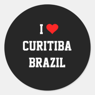I Love Curitiba, Brazil Classic Round Sticker