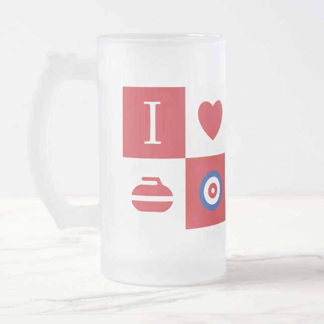I love curling! beer mug (Left)