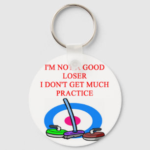 i love curling key ring