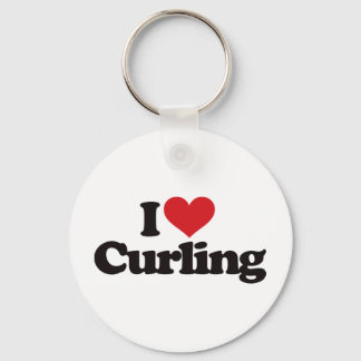 I Love Curling Key Ring