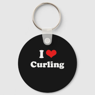 I Love Curling Tshirt Key Ring