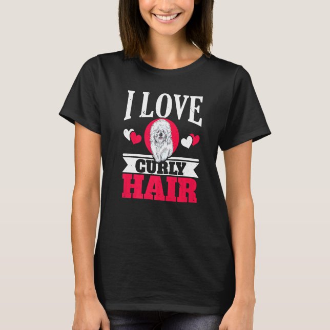 I Love Curly Hair Bichon Frise Dog  Puppy Paw Love T-Shirt (Front)
