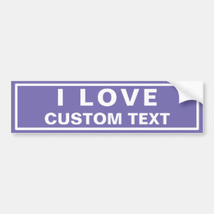 I love Custom Modern Purple Bumper Sticker