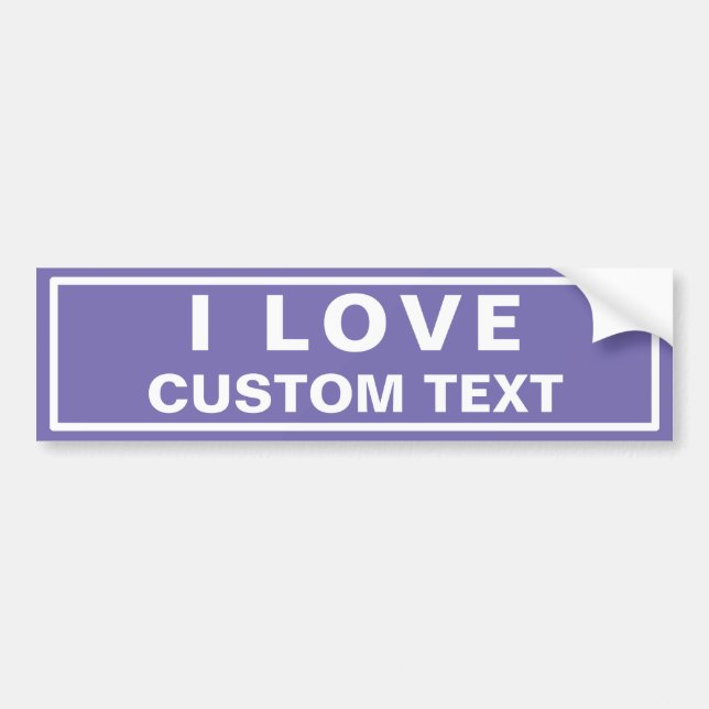 I love Custom Modern Purple Bumper Sticker (Front)
