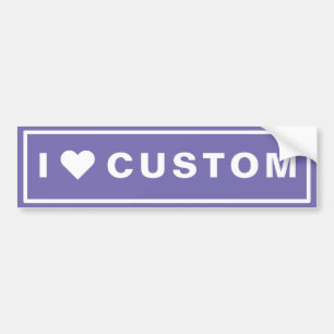 I love Custom purple Bumper Sticker