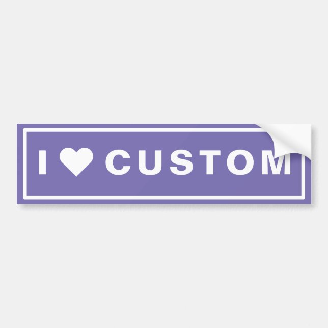 I love Custom purple Bumper Sticker (Front)