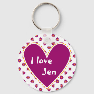 "I love" - Customise with your name Key Ring