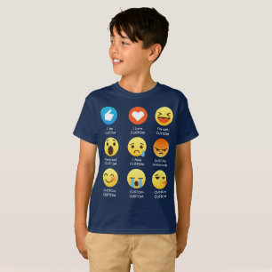 I Love CUSTOMIZABLE Emoticons (emoji) Sayings T-Shirt