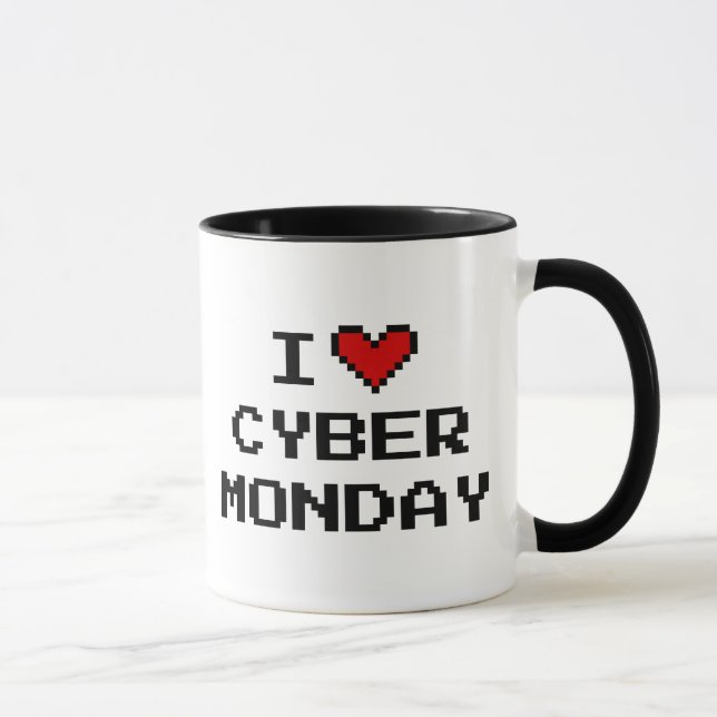 I love cyber monday Christmas shopping coffee mug (Right)