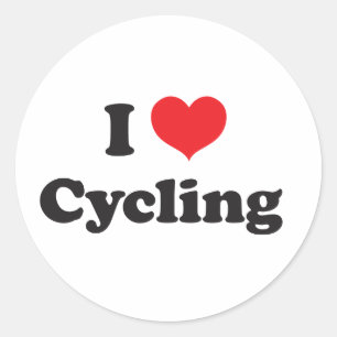 I love cycling classic round sticker