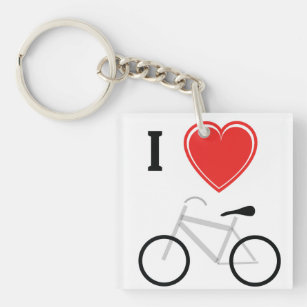 I Love Cycling Key Ring