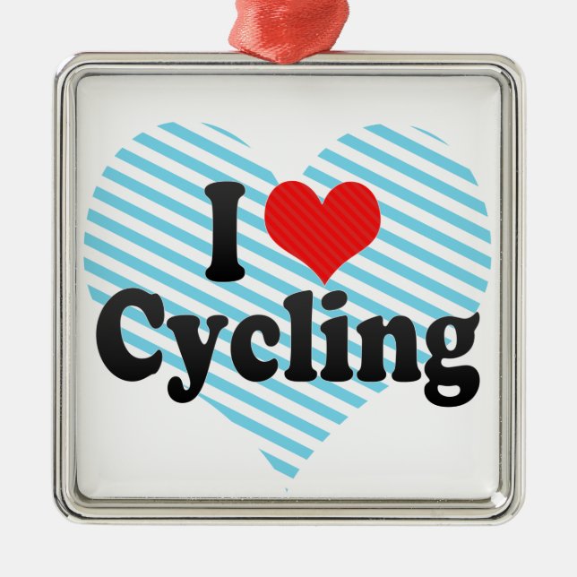 I Love Cycling Metal Tree Decoration (Front)