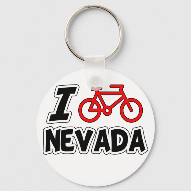 I Love Cycling Nevada Key Ring (Front)