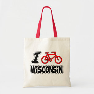 I Love Cycling Wisconsin Tote Bag