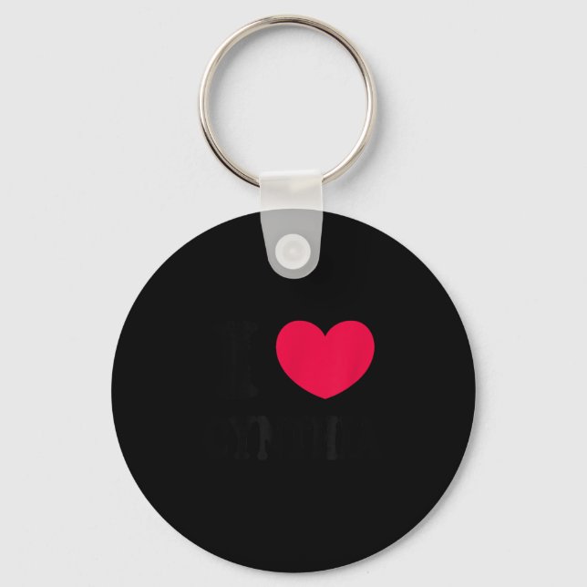 I Love Cynthia  Key Ring (Front)