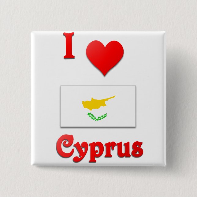 I Love Cyprus 15 Cm Square Badge (Front)