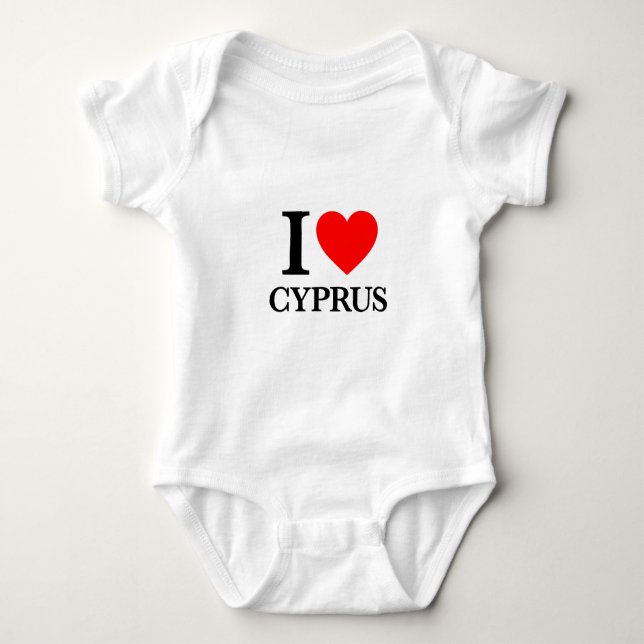 I Love Cyprus Baby Bodysuit (Front)
