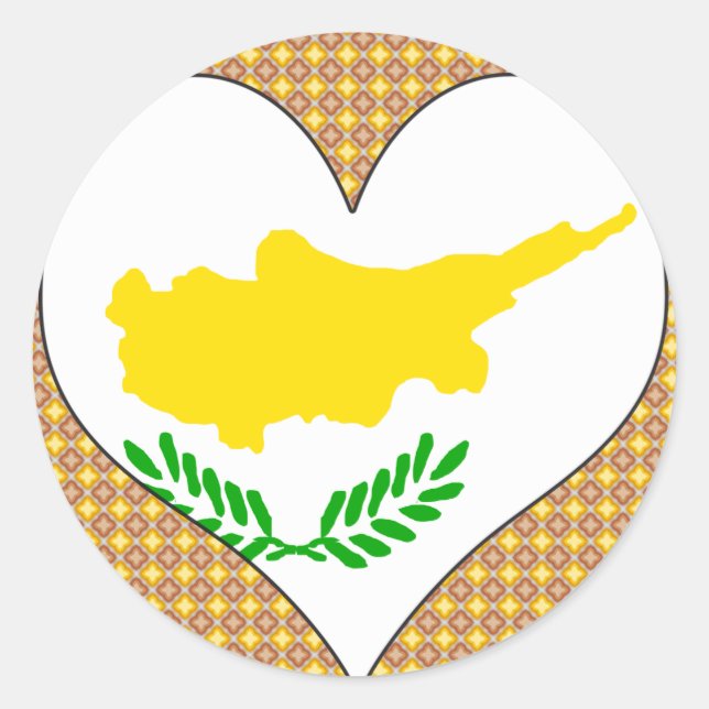 I Love Cyprus Classic Round Sticker (Front)