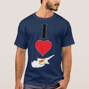 I Love Cyprus Vertical I Heart Country Flag Map T-Shirt