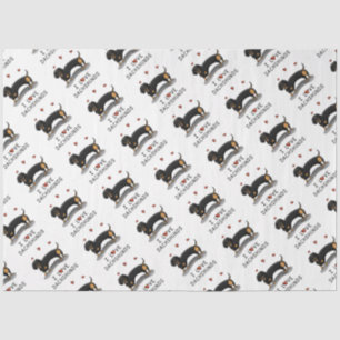 I Love Dachshunds (black and tan) Cute dog Tissue Paper