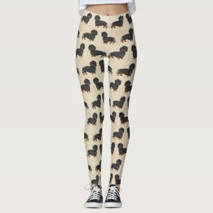I Love Dachshunds Cute Black Wiener Dog Leggings