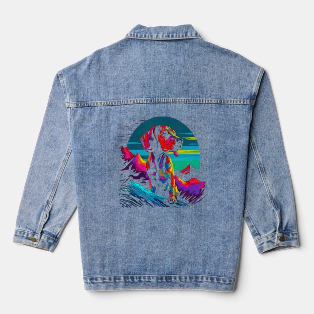 I Love Dachshunds  Denim Jacket (Back)